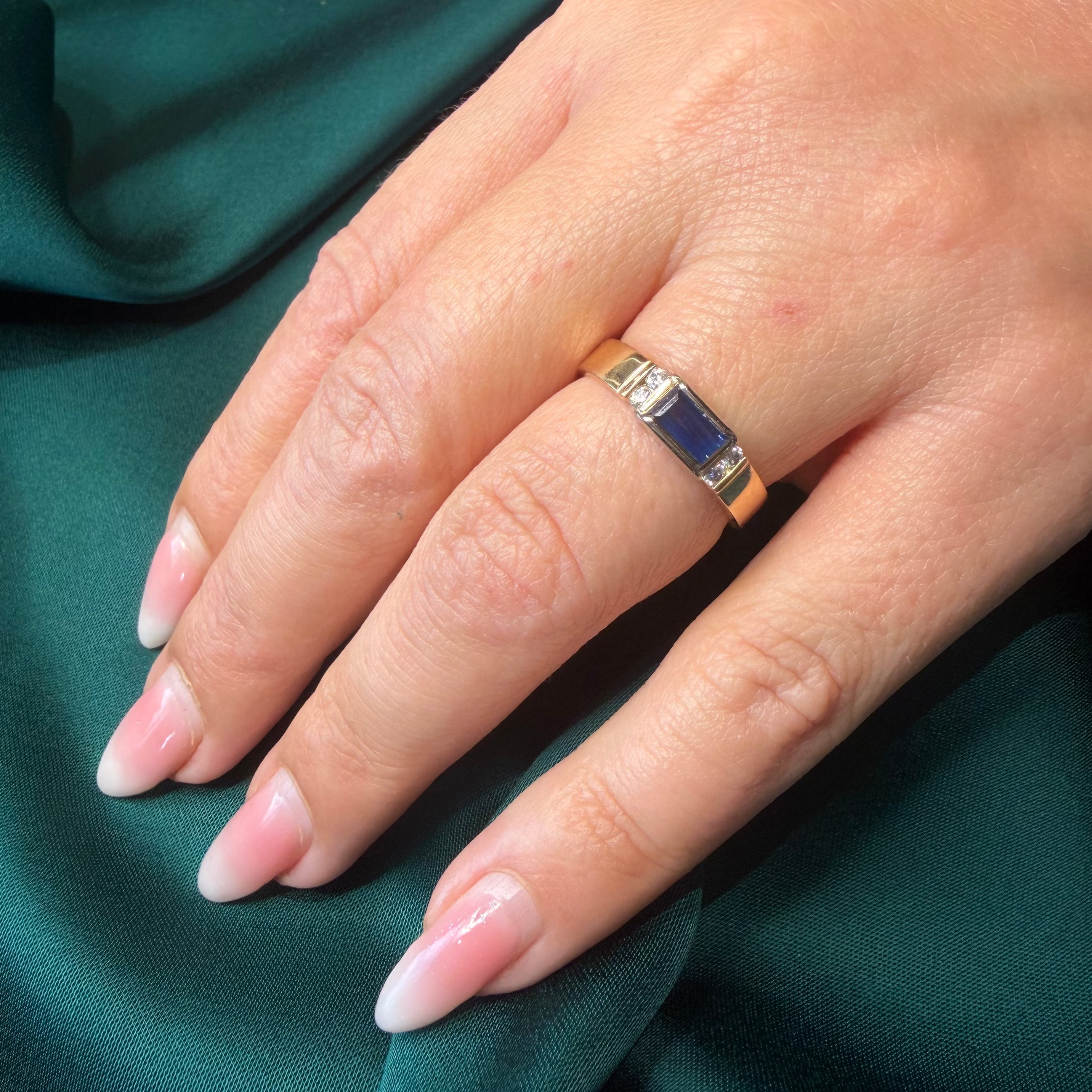 Yellow Gold Diamond and Gem Ring