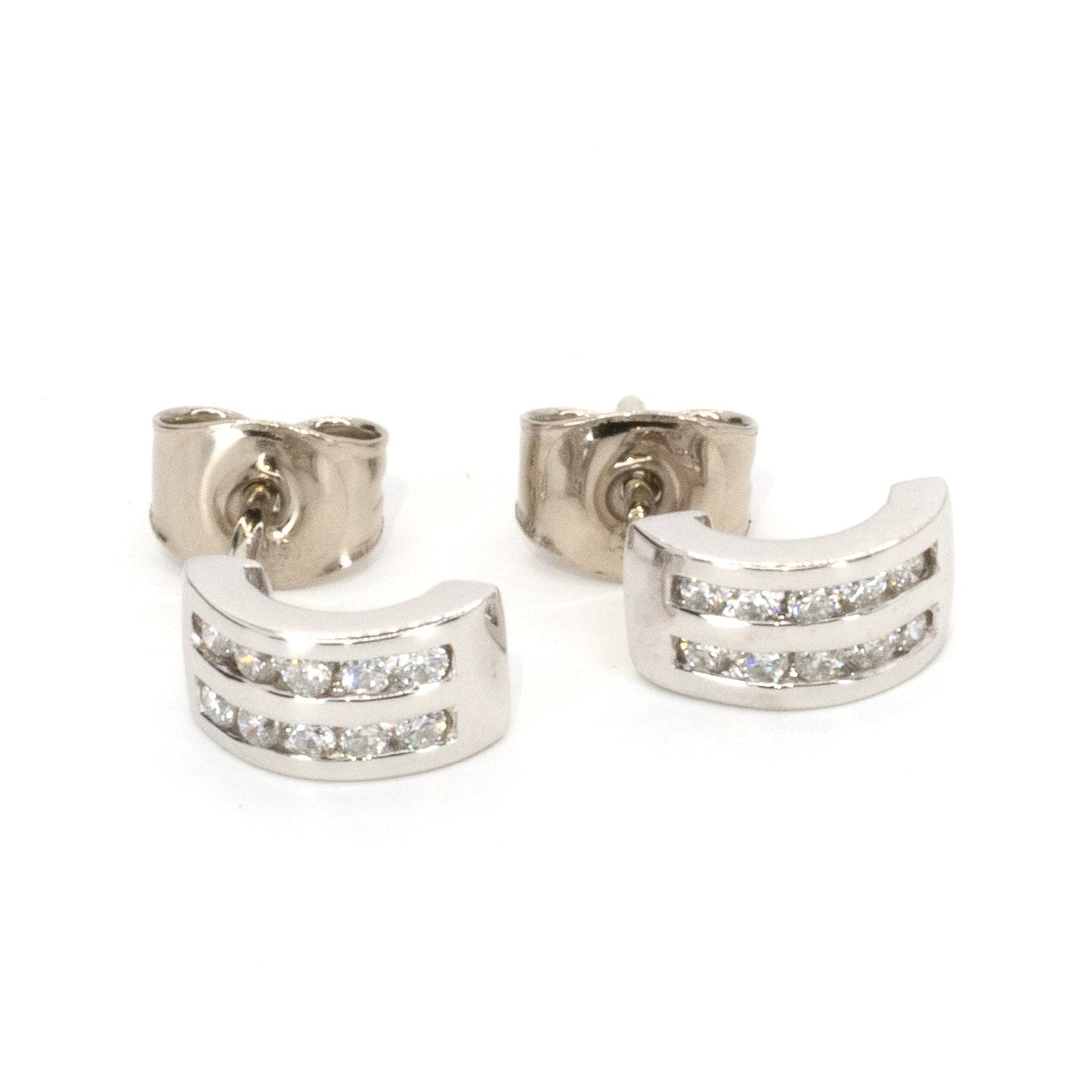 Diamond and White Gold Mini Half Hoop