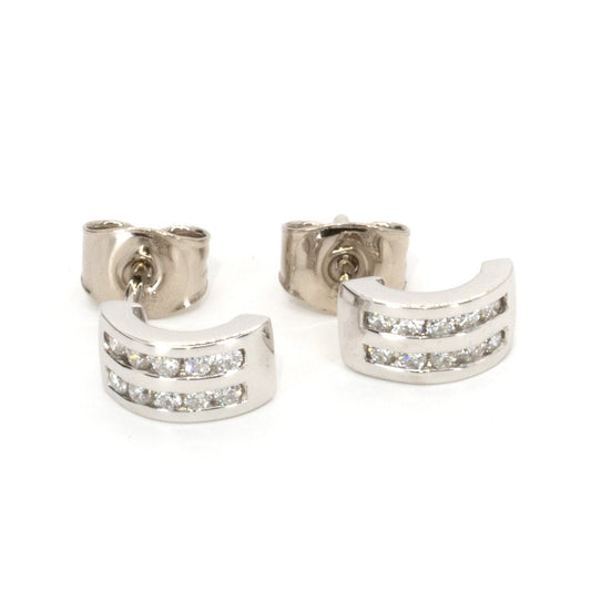 Diamond and White Gold Mini Half Hoop