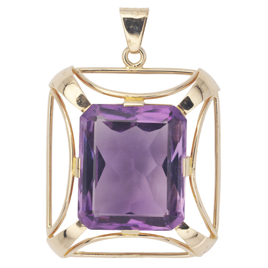 Vintage Amethyst Gold Pendant