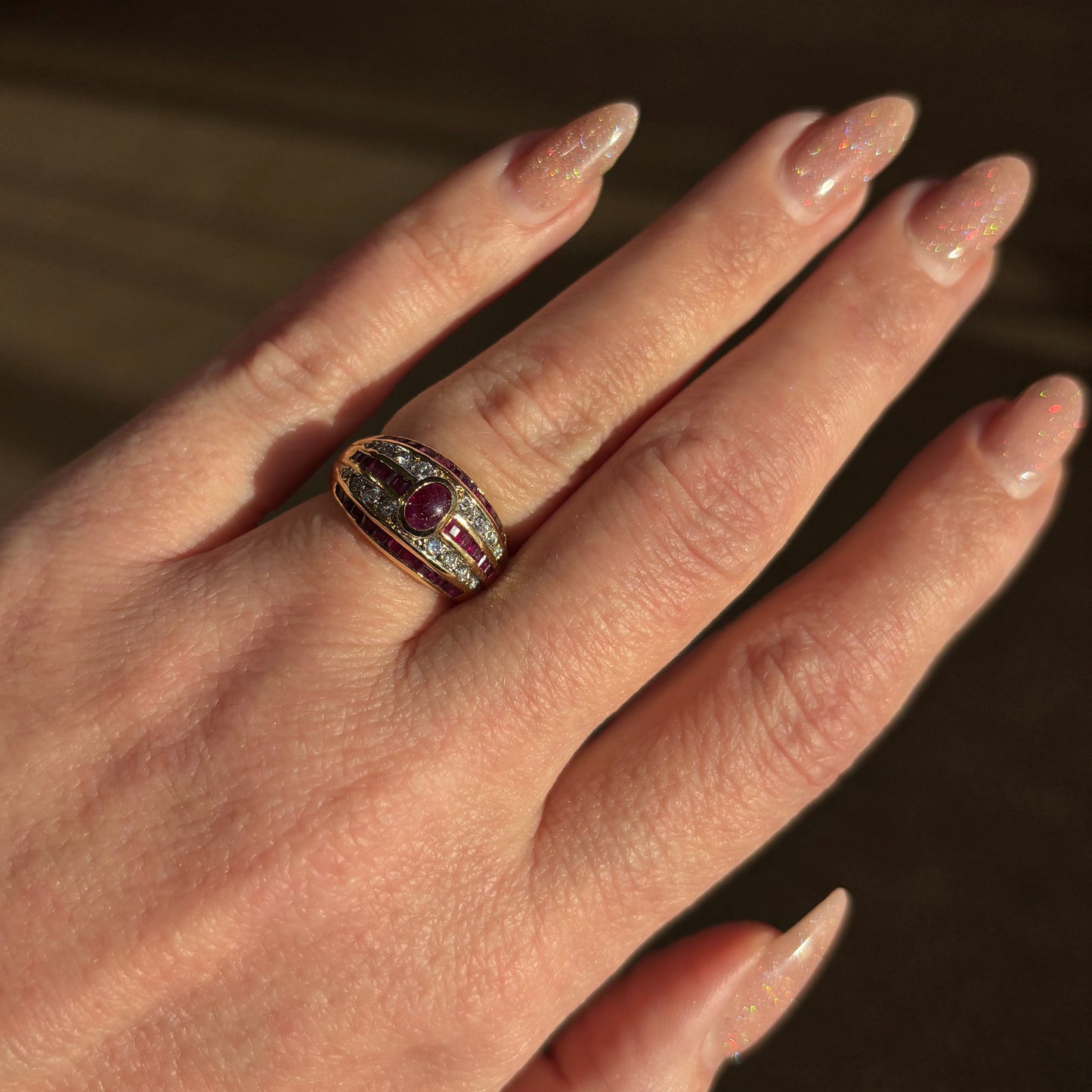 Ruby & Diamond Vintage Gold Ring