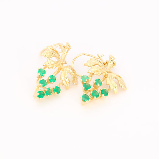 Grape Leaf Gold Earrings