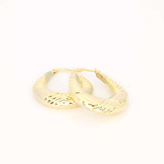 Bicolour Gold Hoop Earrings