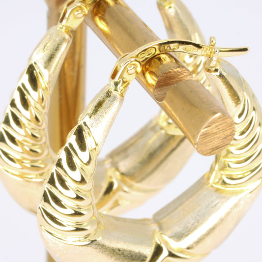 Bicolour Gold Hoop Earrings
