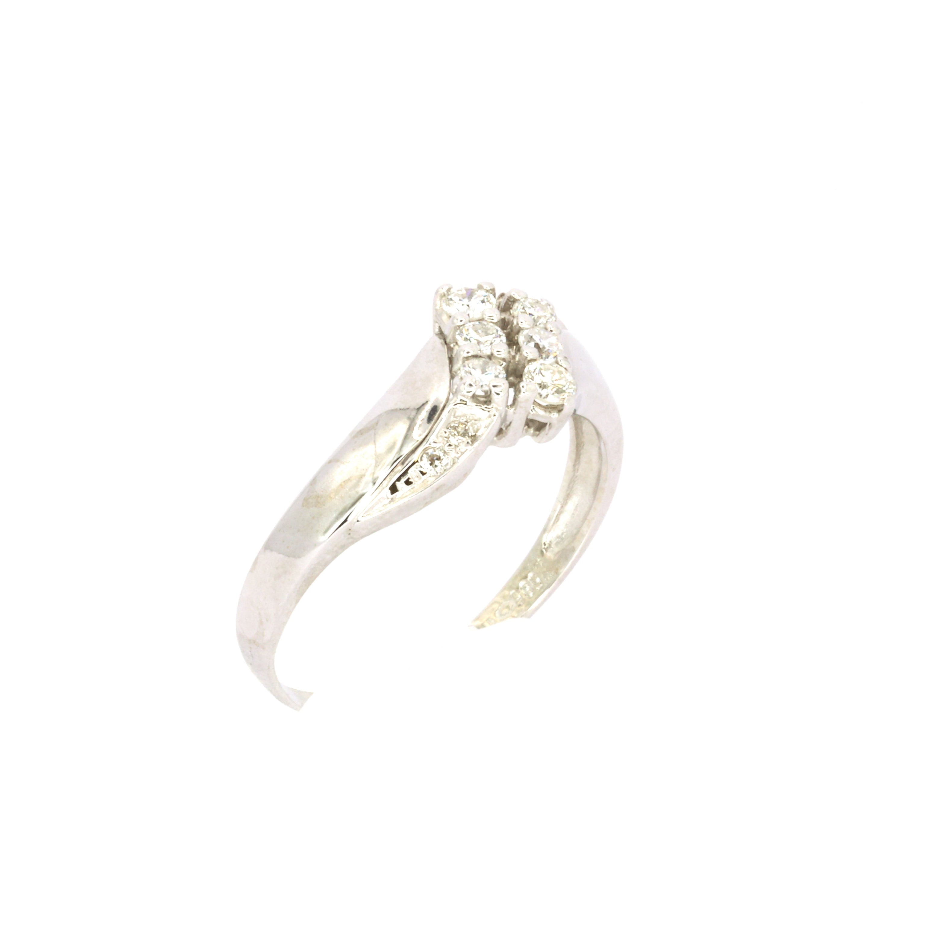 Diamond White Gold Bypass Ring