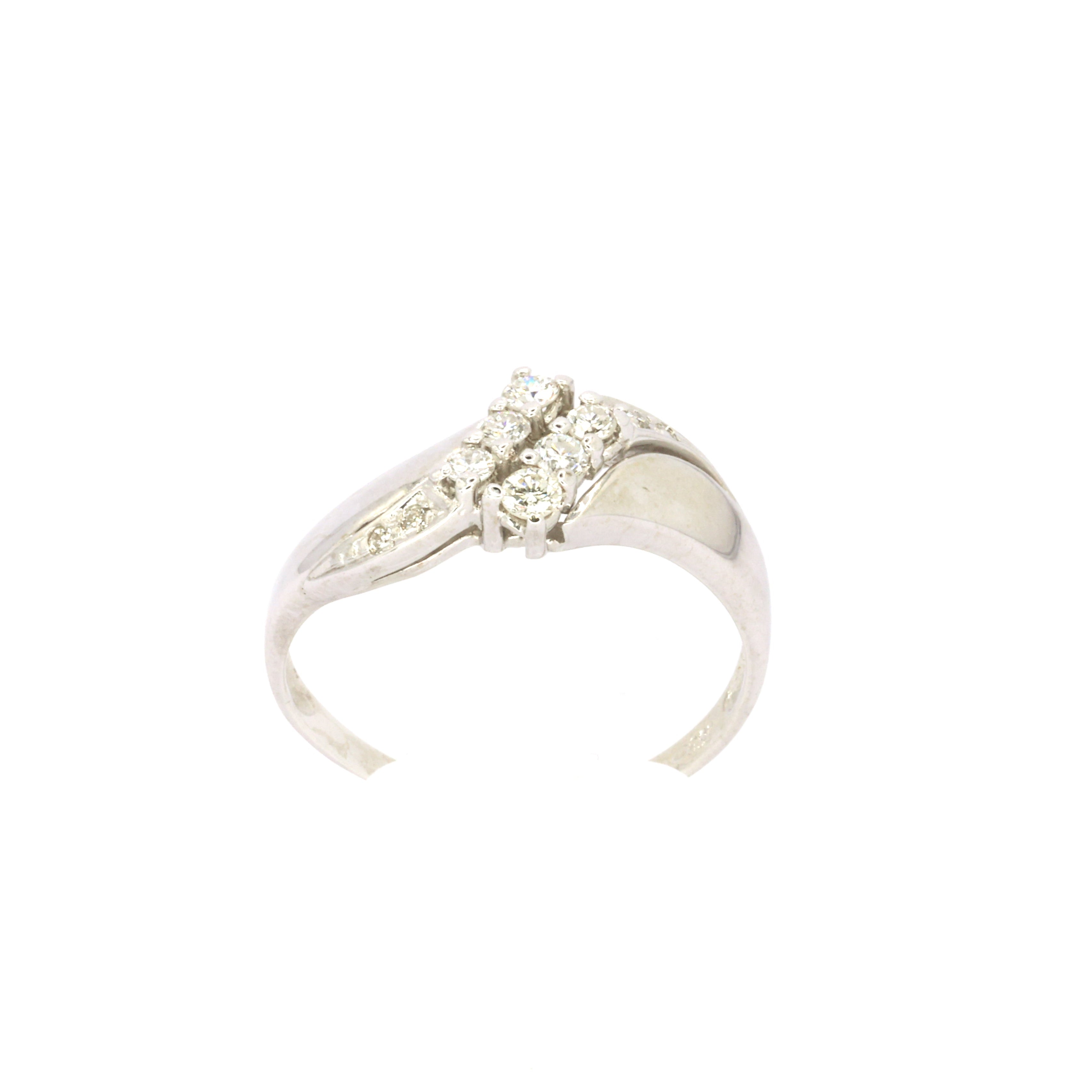 Diamond White Gold Bypass Ring