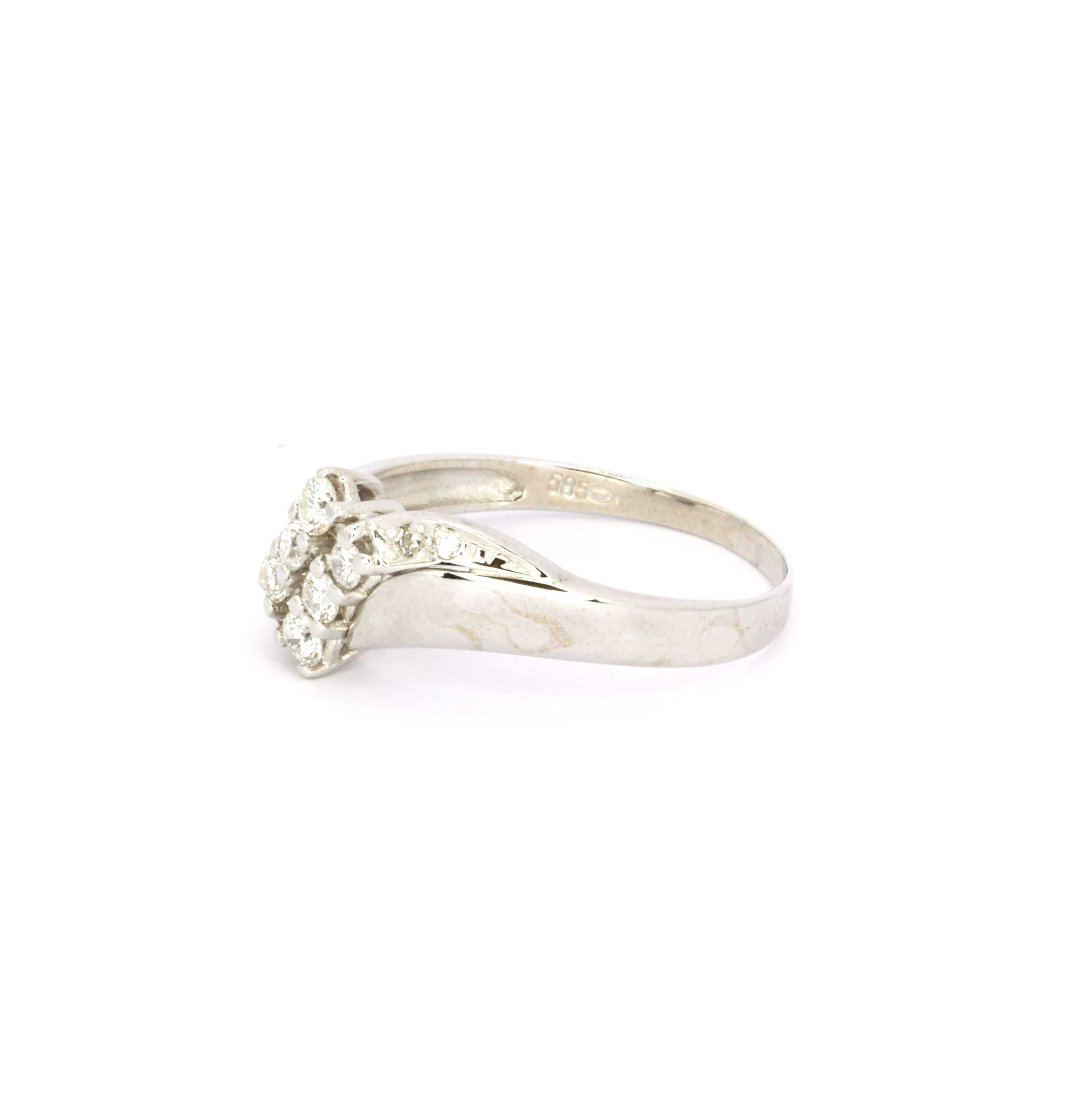 Diamond White Gold Bypass Ring