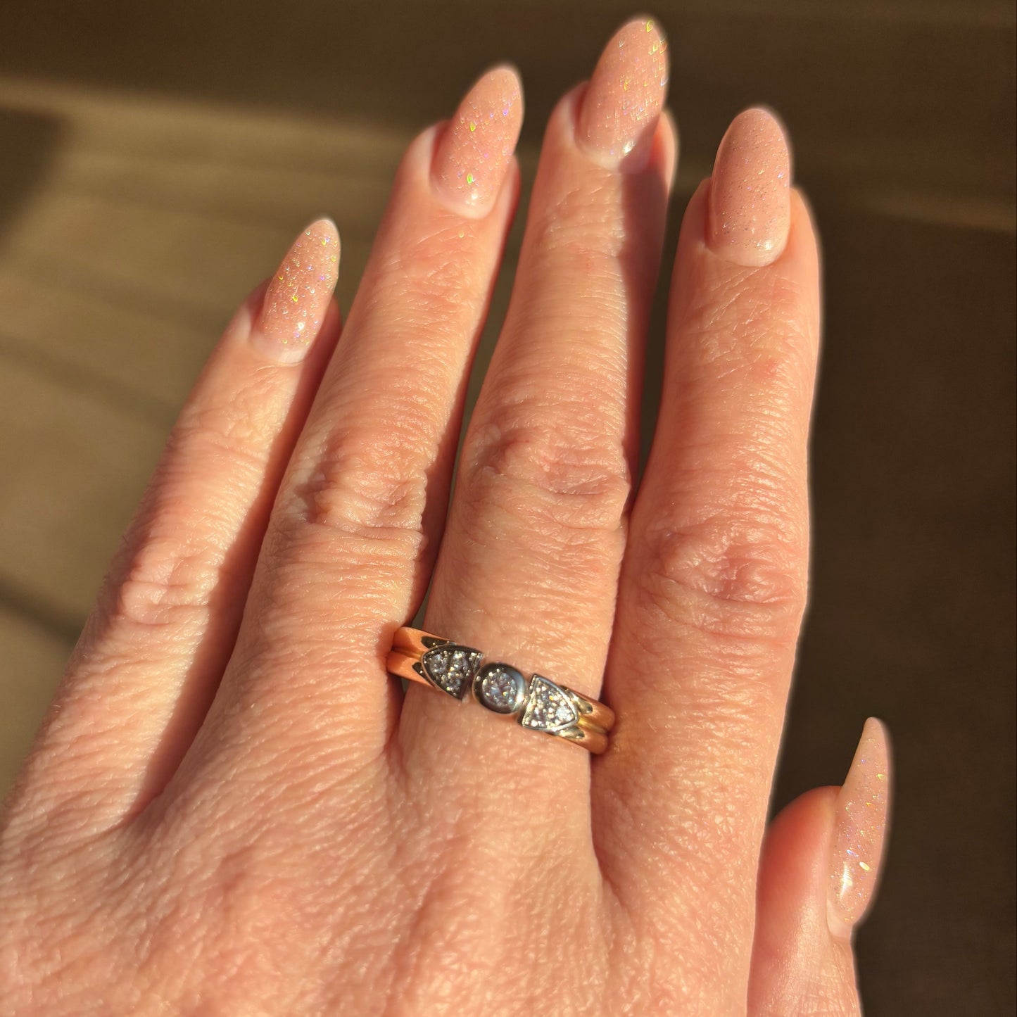 Diamond Bow Gold Ring