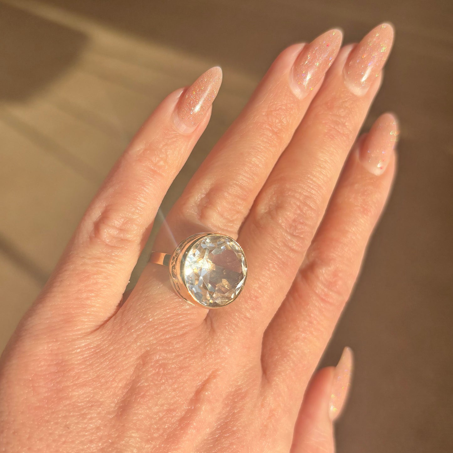 Vintage Cocktail Gold Ring