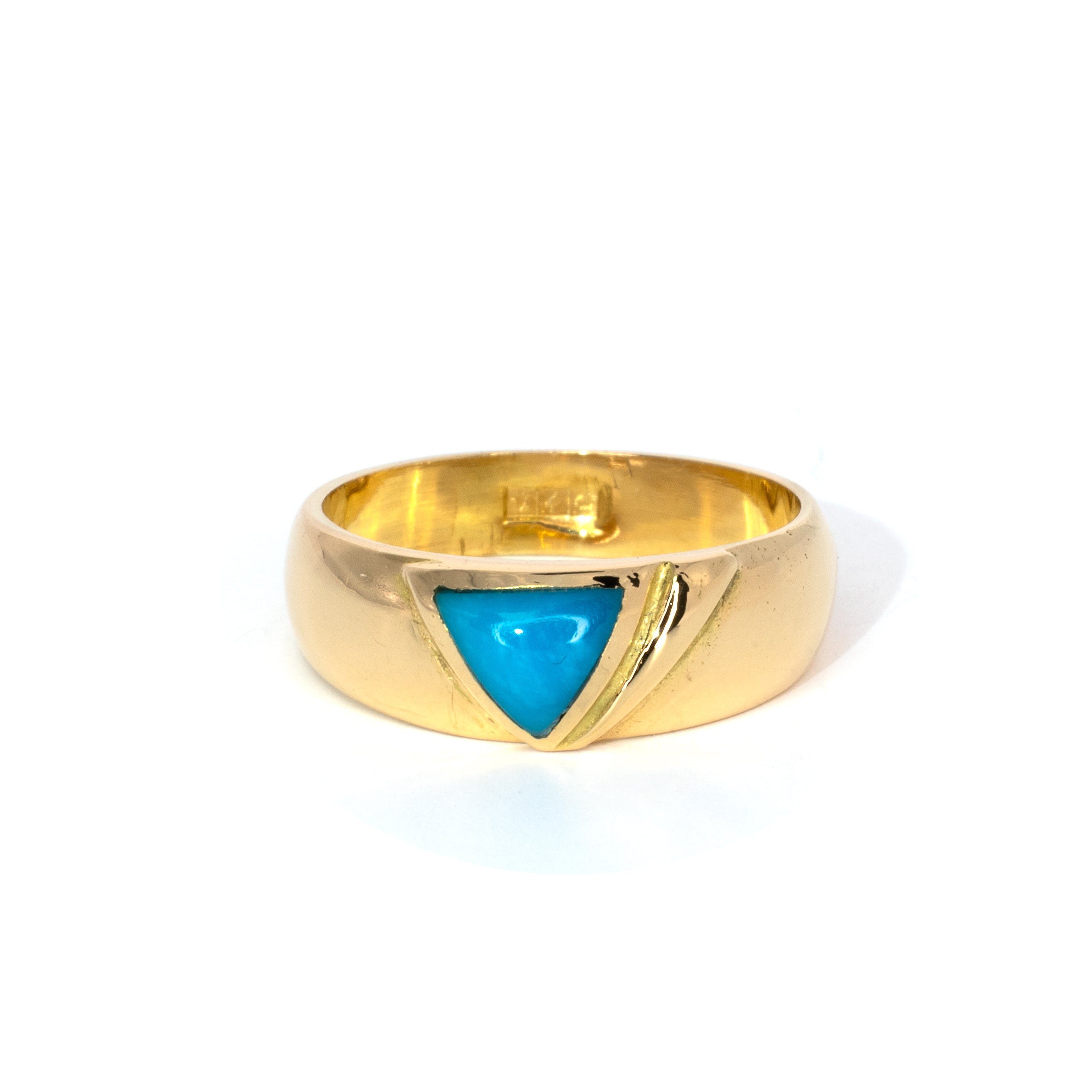 Natural Turquoise Gold Band Ring