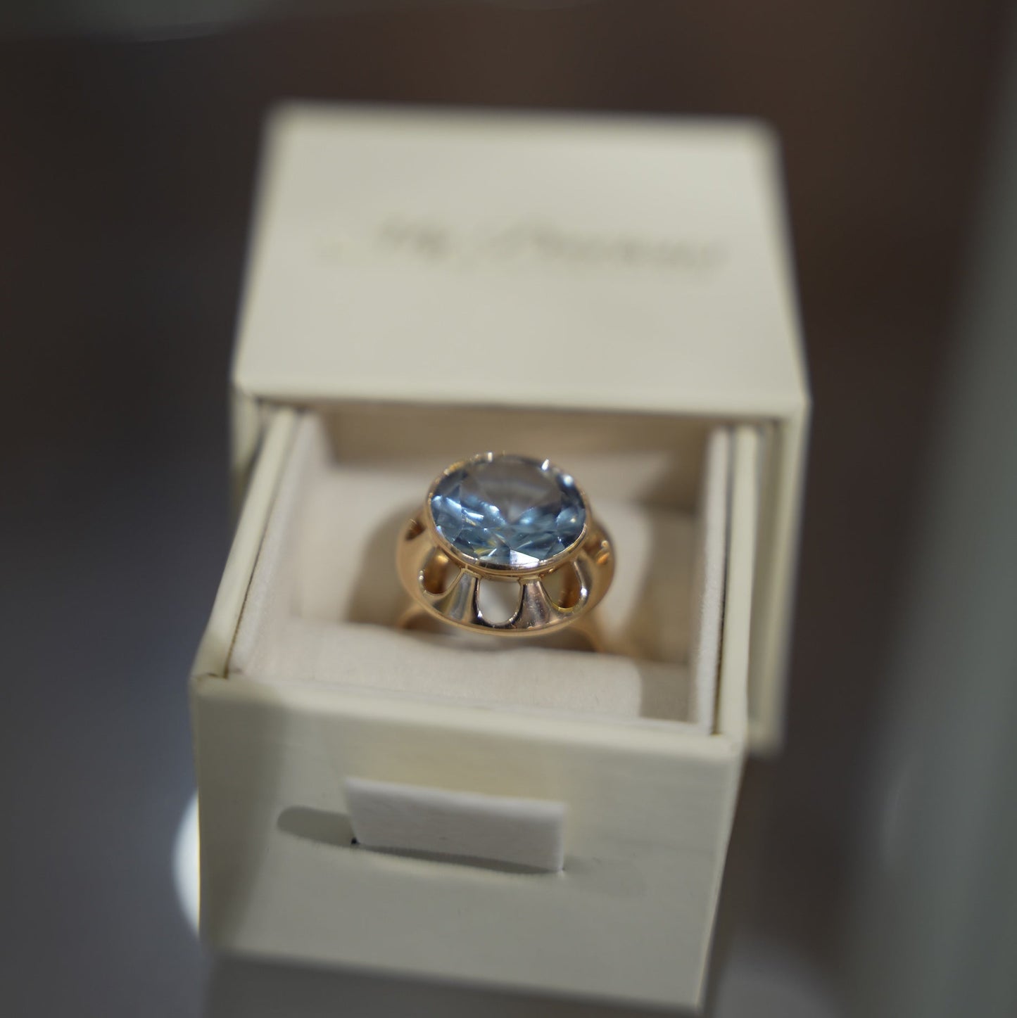 Baby Blue 60's Cocktail Ring