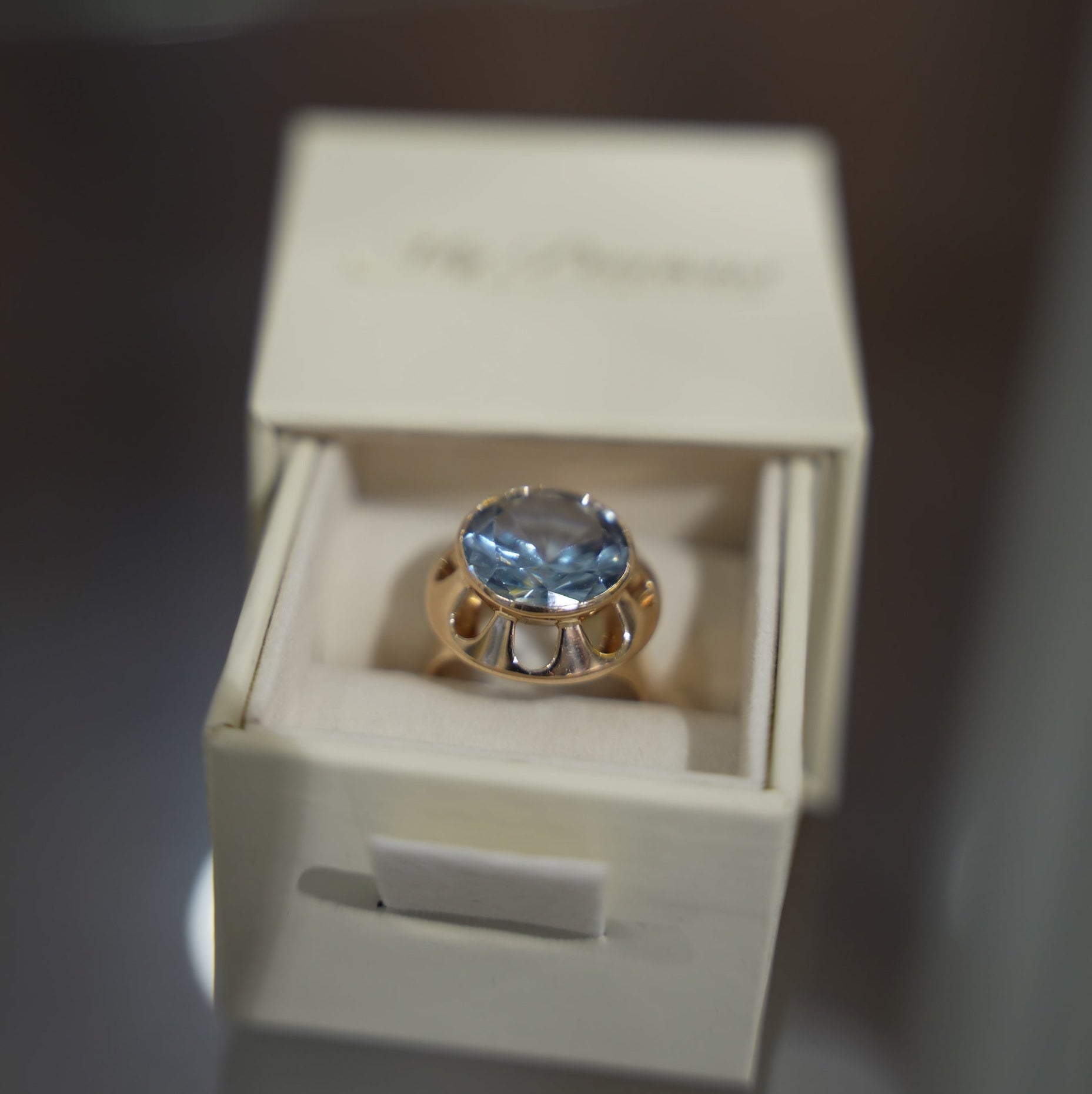 Baby Blue 60's Cocktail Ring