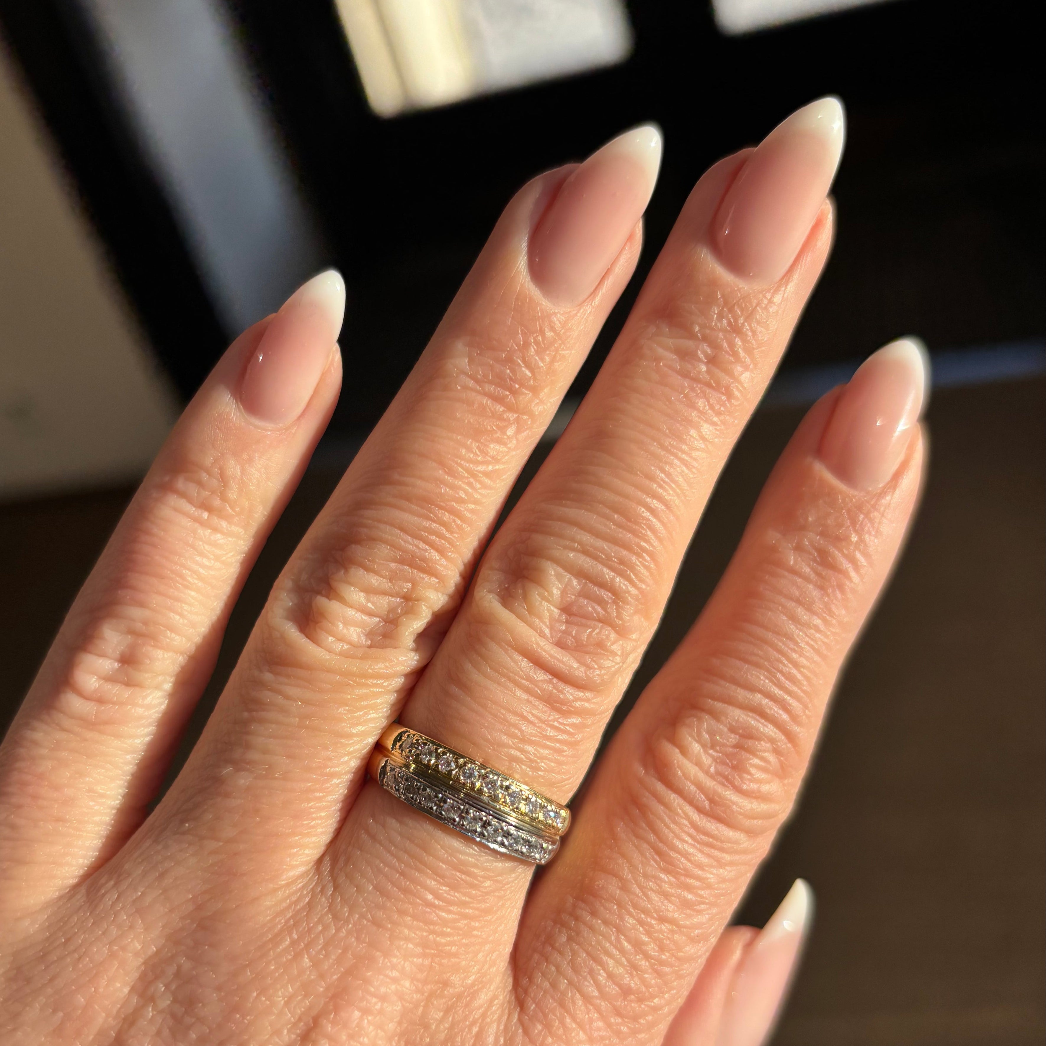 Double Bi-colour Diamond Gold Band