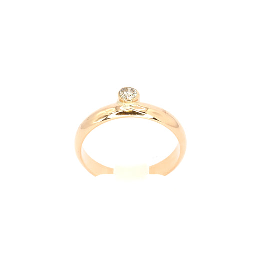 Solitaire timanttisormus keltakulta