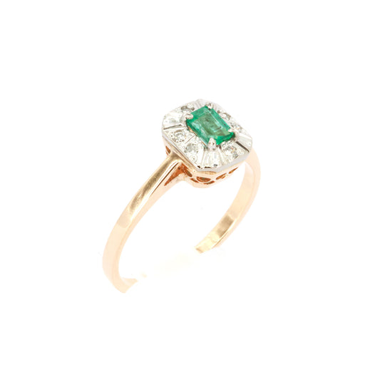 Emerald & Diamond Gold Ring