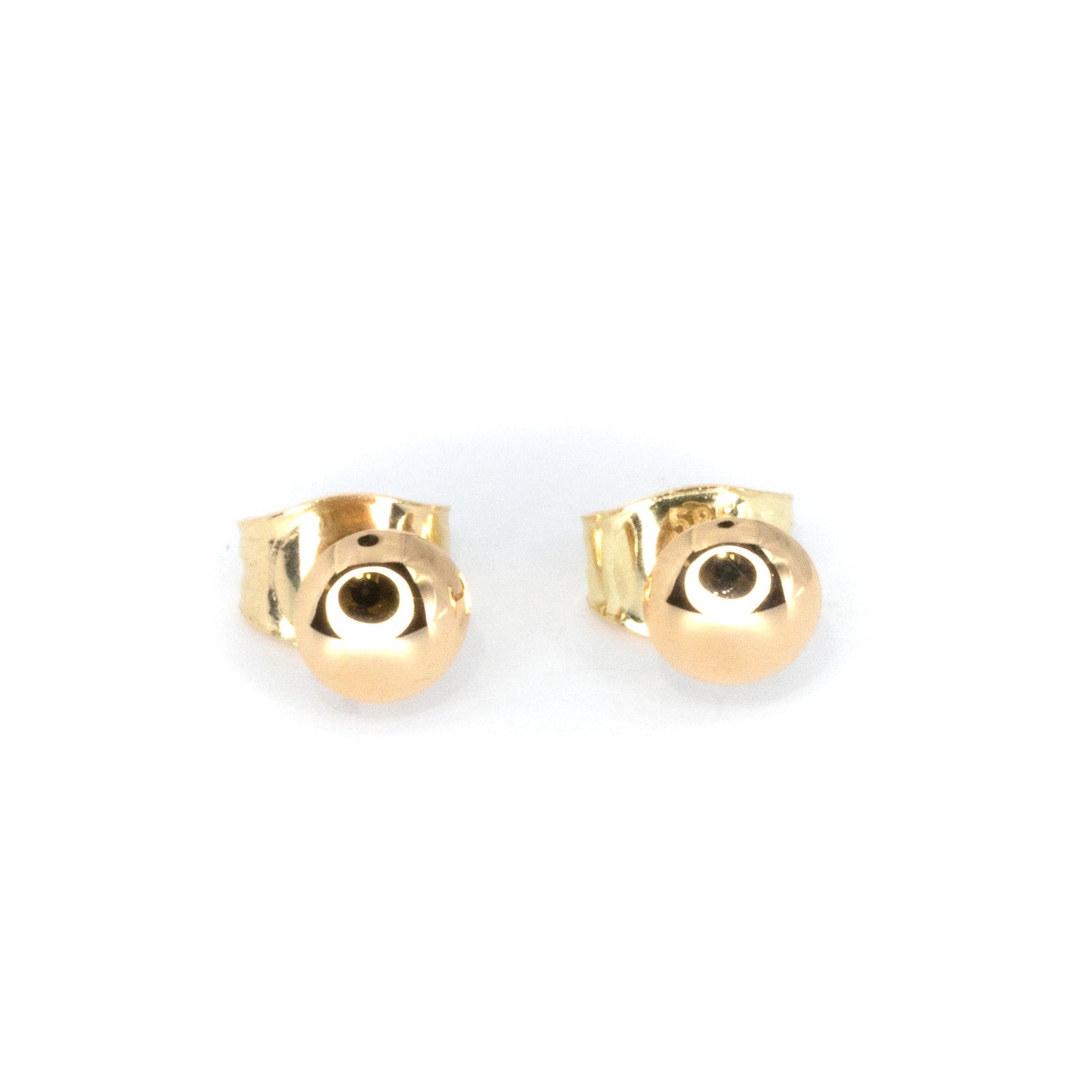 Button Gold Stud Earrings
