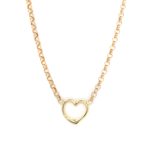 Heart on Chain Gold Necklace