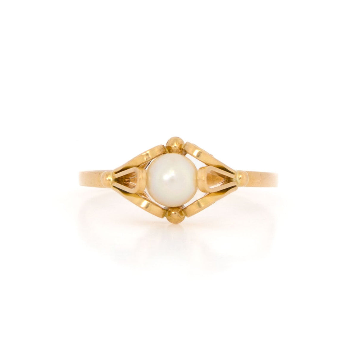 YELLOW GOLD PEARL RING