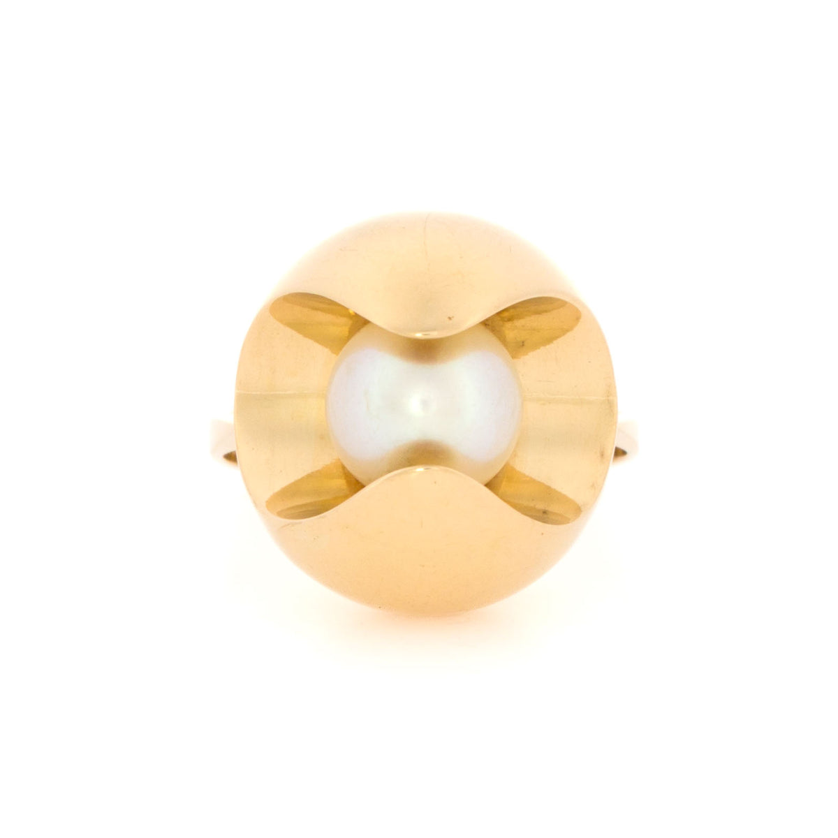 Yellow Gold Pearl Cocktail Ring