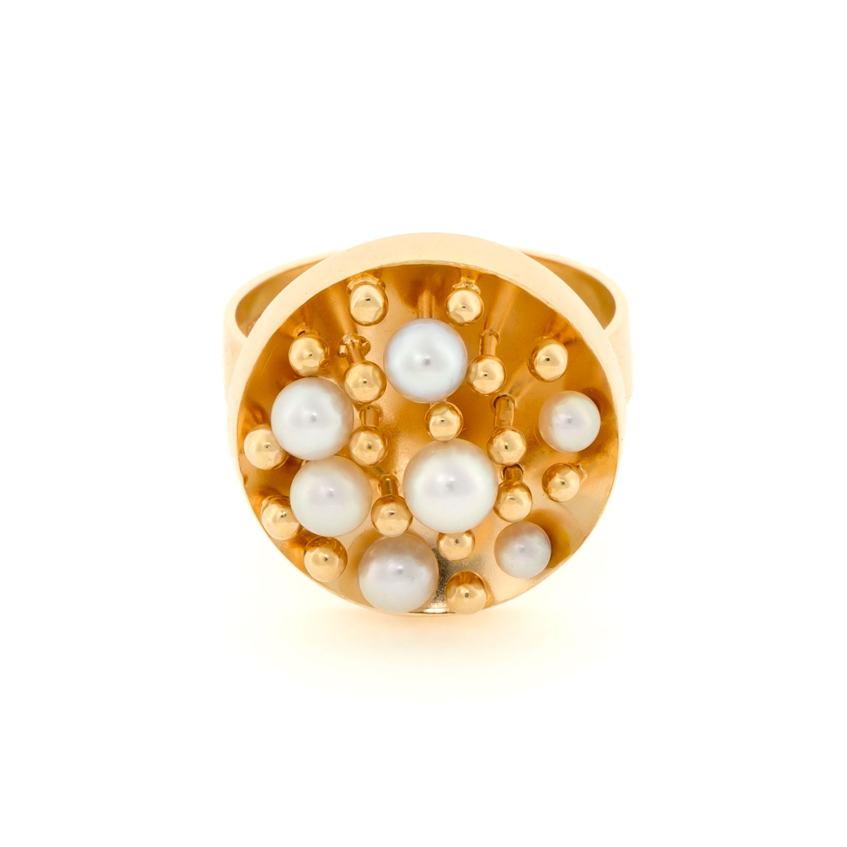 Yellow Gold Pearl Ring