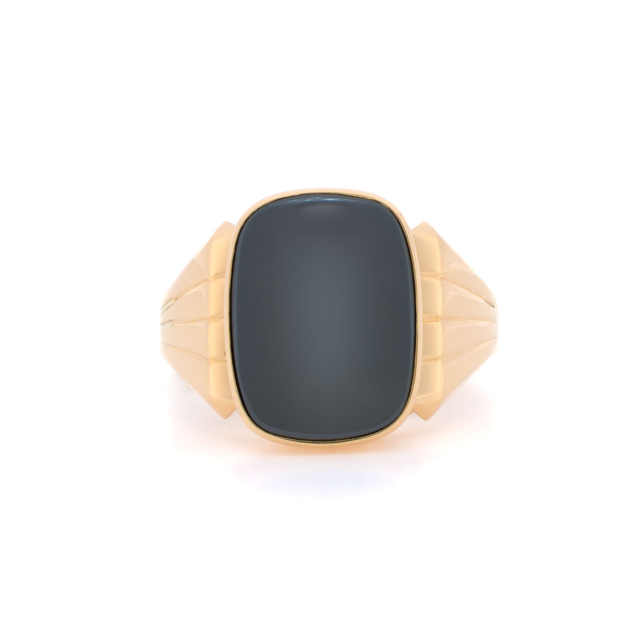 Keltakultainen onyx sormus