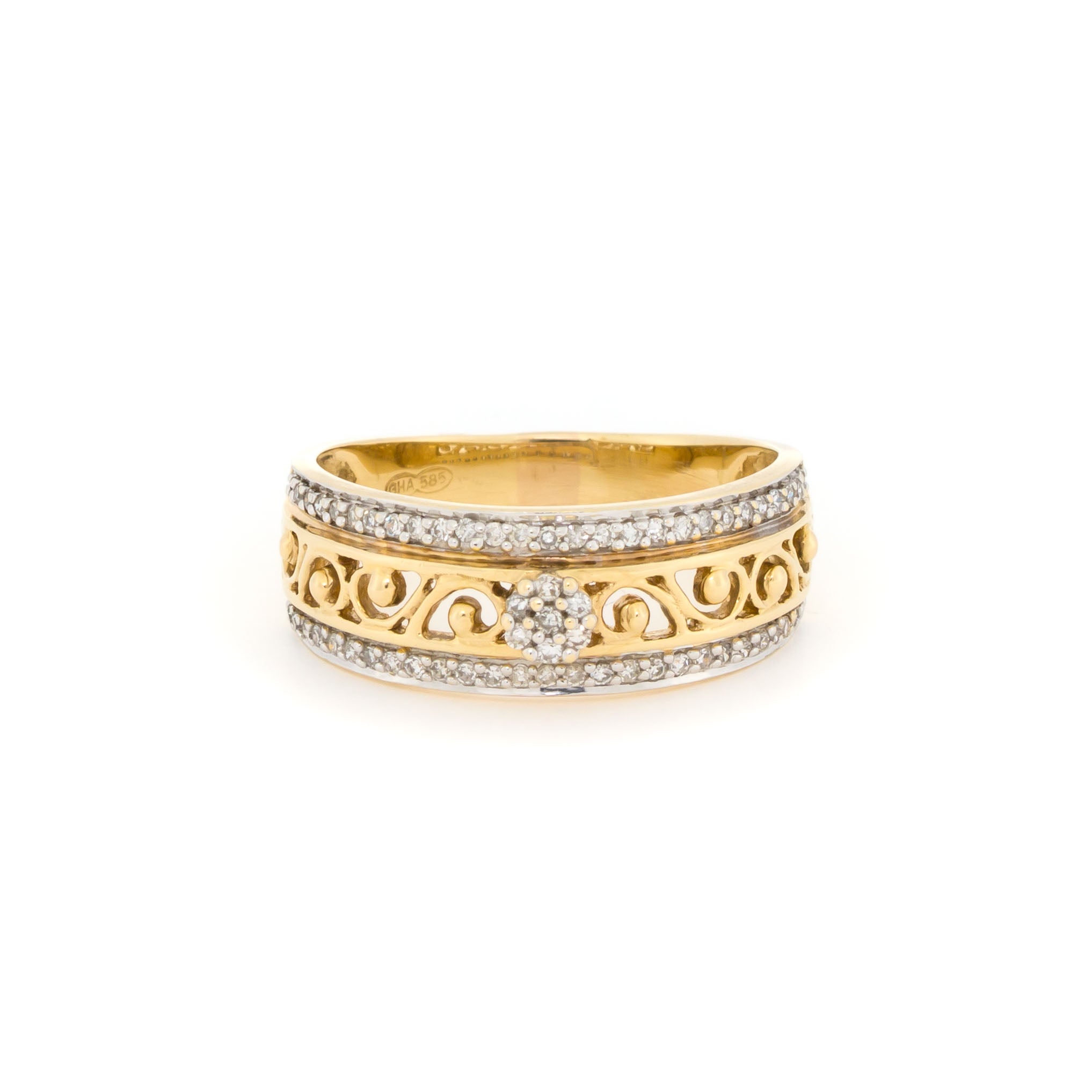 Yellow Gold Diamond Princess Ring