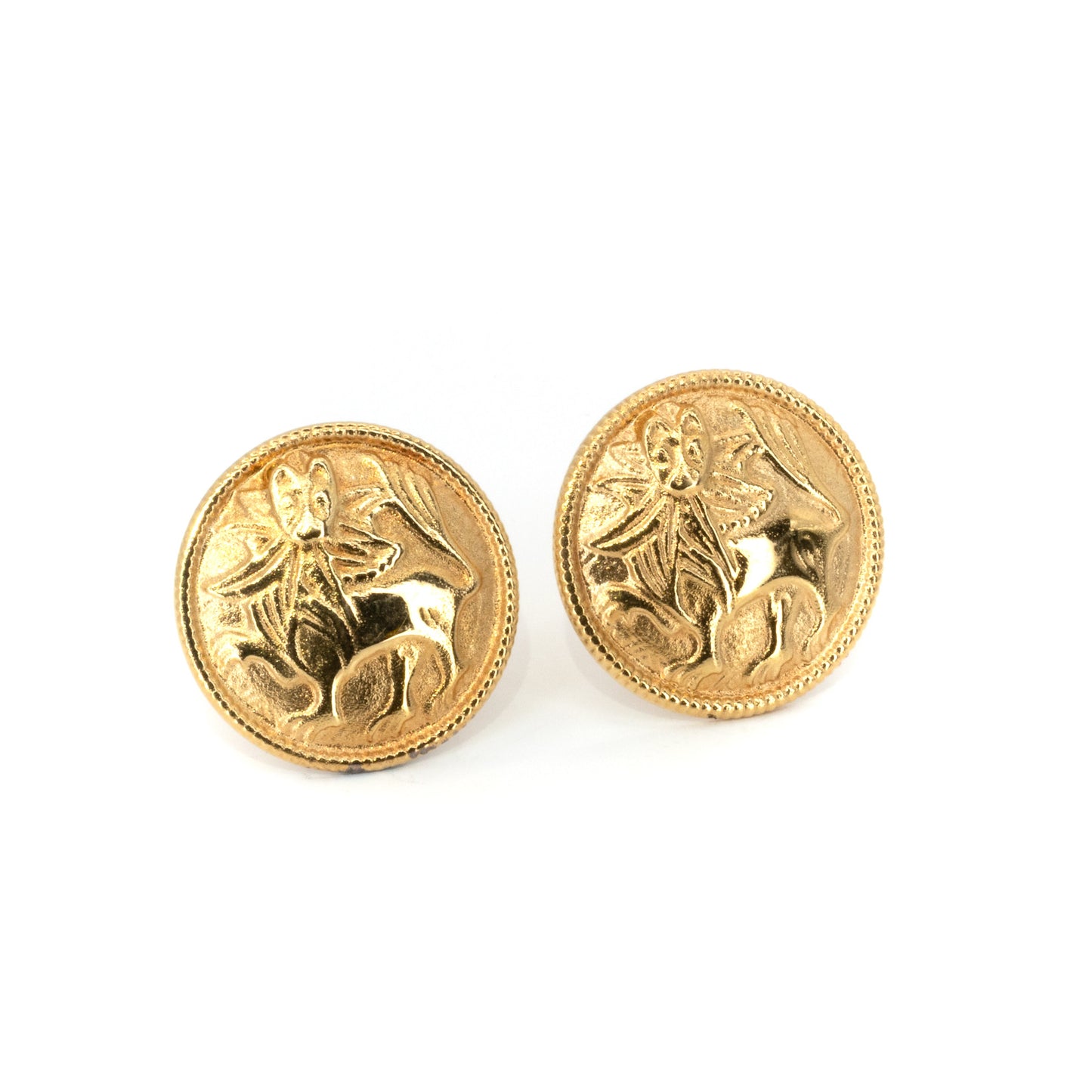 Kalevala "Sun Lion" Gold Earrings