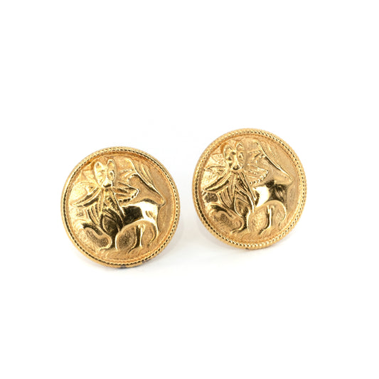 Kalevala "Sun Lion" Gold Earrings