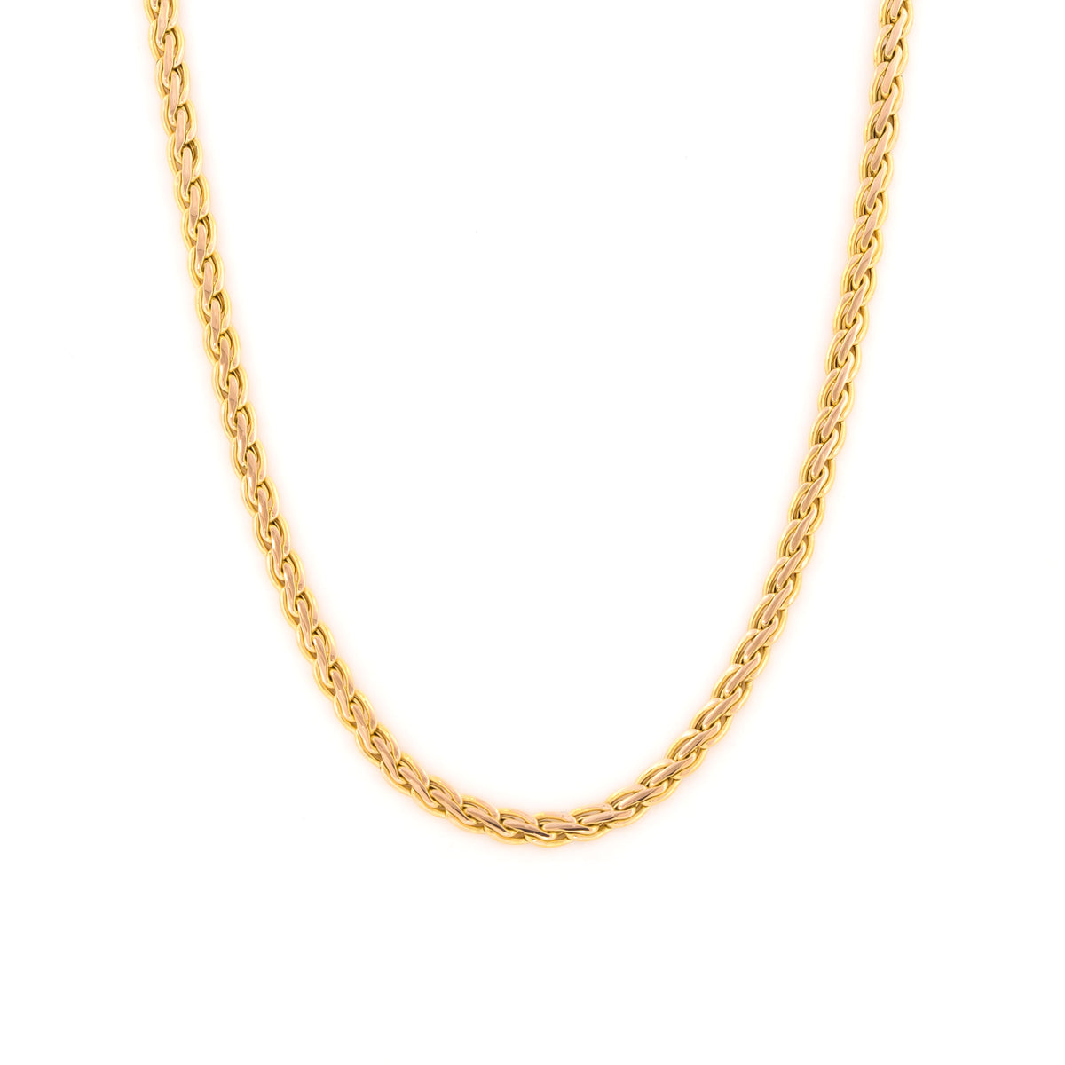 YELLOW GOLD WHEAT CHAIN NECKLACE