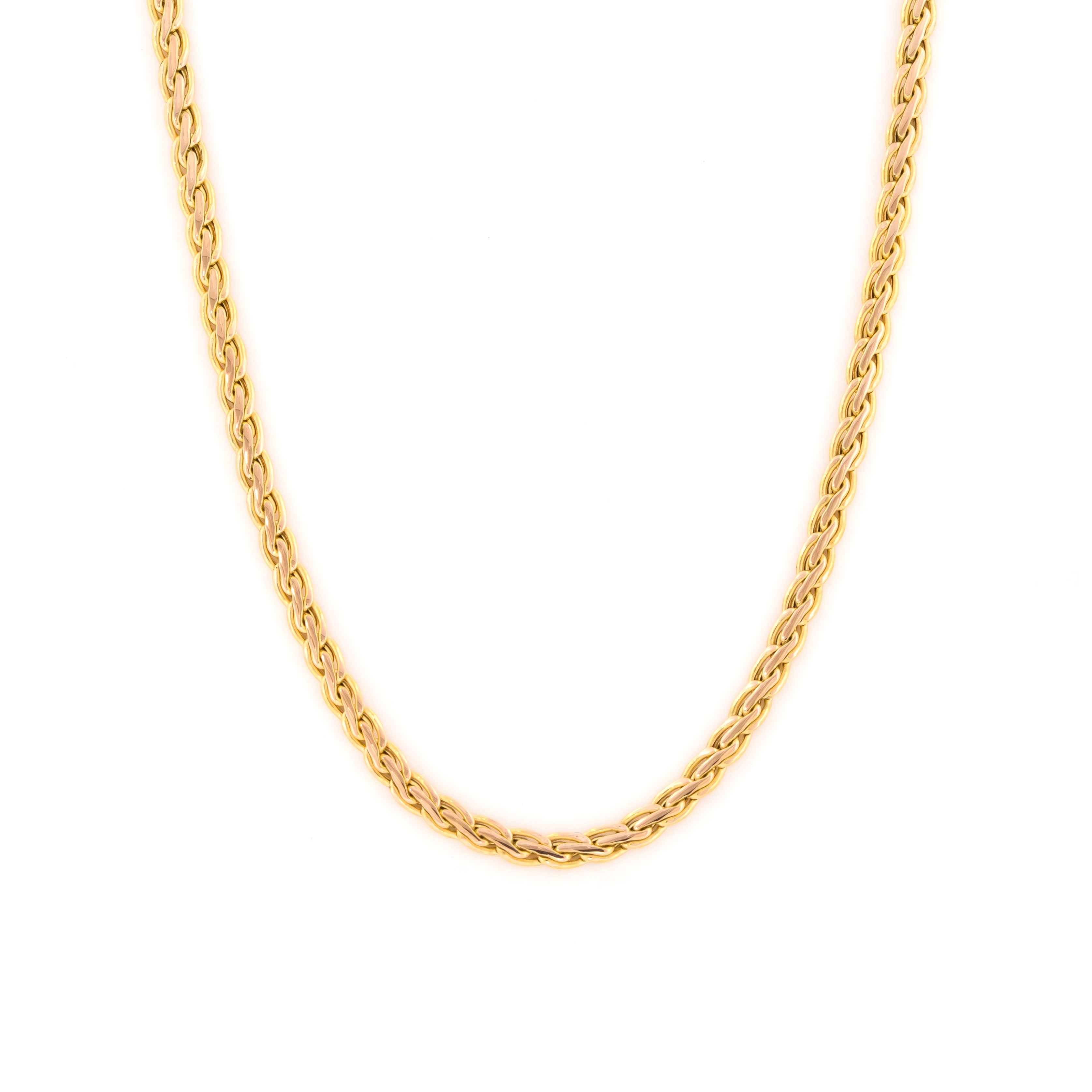 Yellow Gold Wheat Chain Necklace