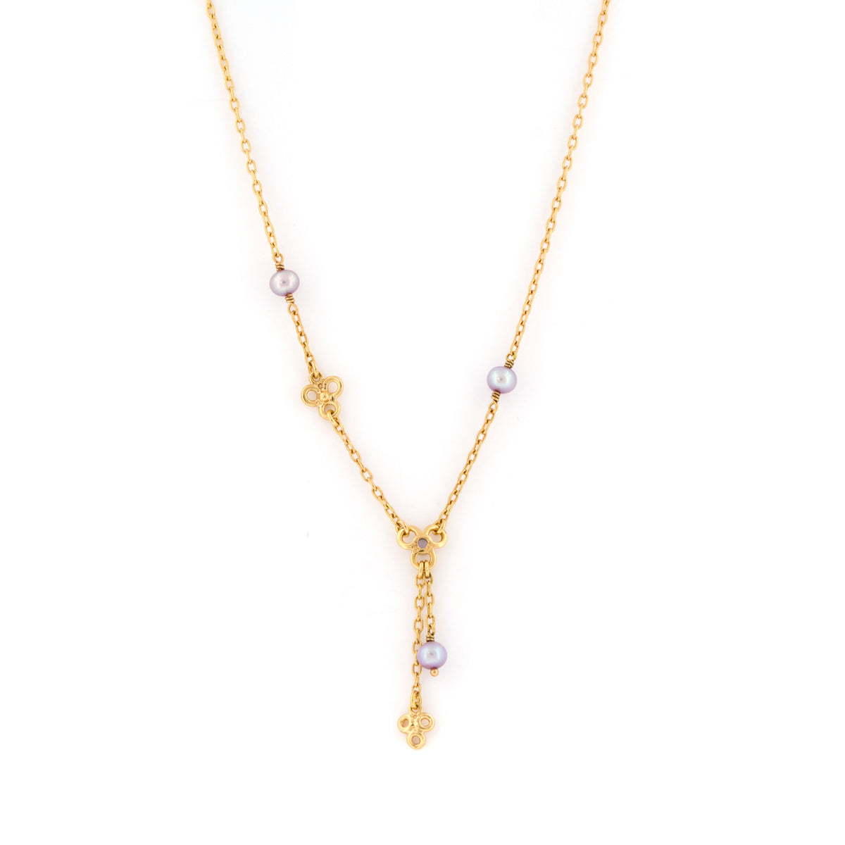Pandora Yellow Gold Pearl Necklace