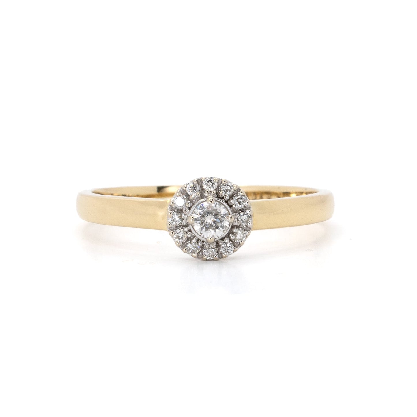 Yellow Gold Diamond Ring with Halo