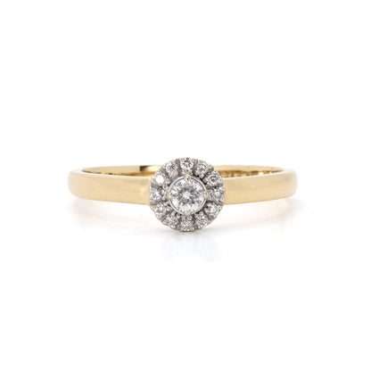 Yellow Gold Diamond Ring with Halo