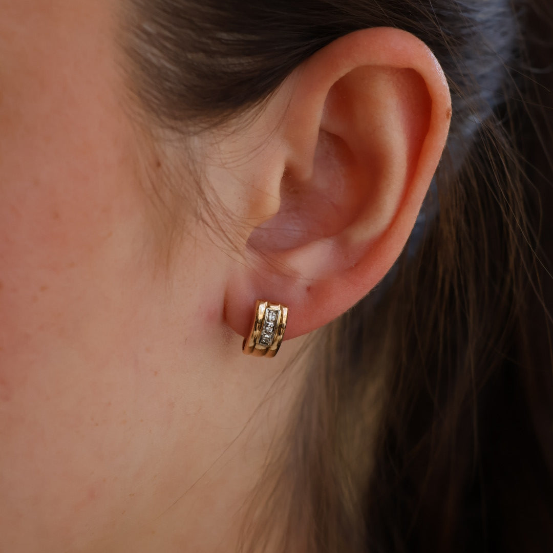 Yellow Gold Diamond Earrings
