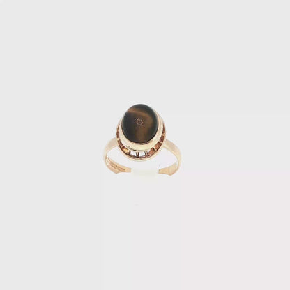 Yellow Gold Ring with Tiger´s Eye