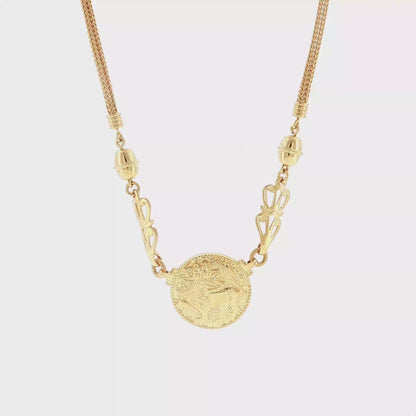 Kalevala Aurinkoleijona Yellow Gold Necklace