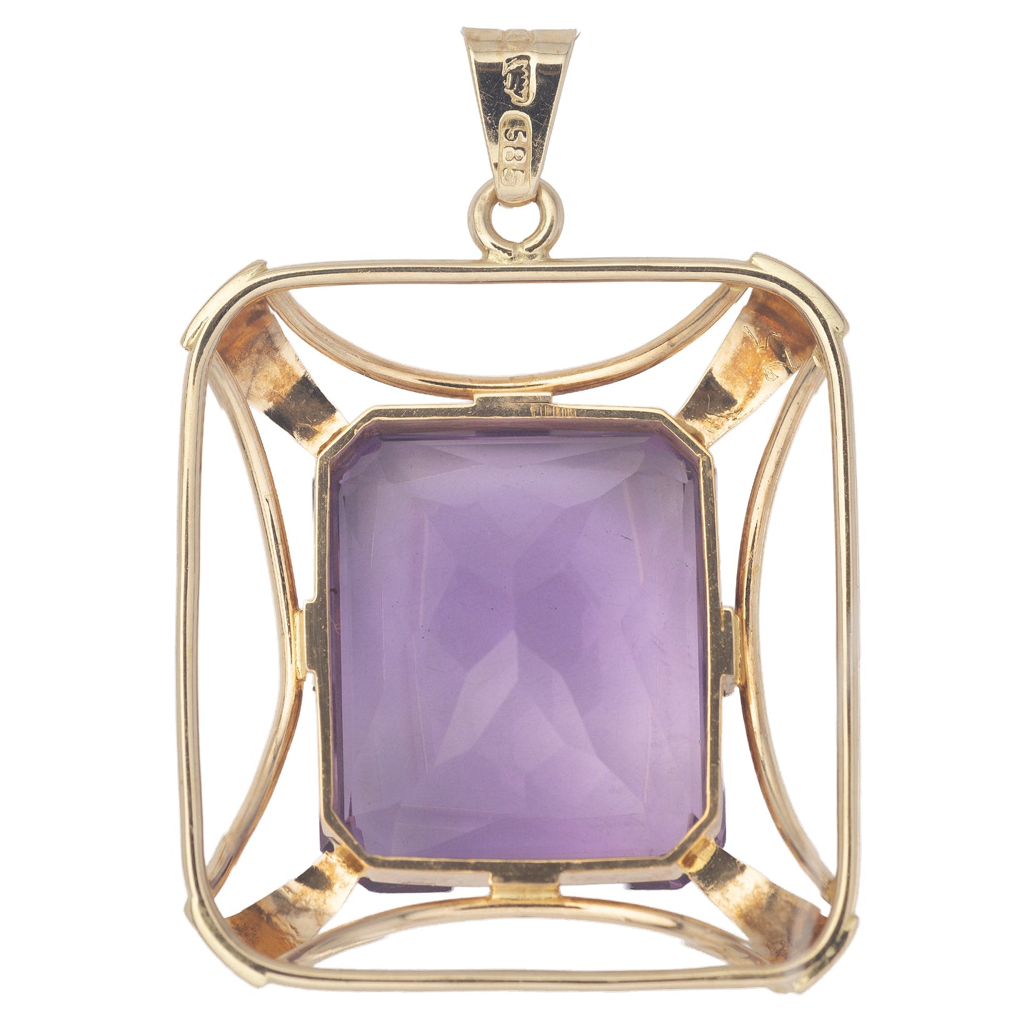 Vintage Amethyst Gold Pendant