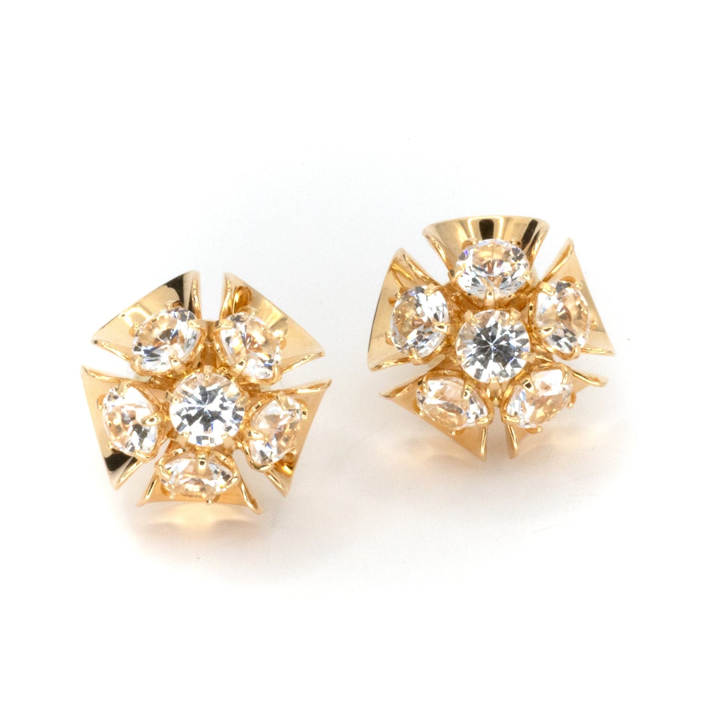 Sparkling Gold Stud Earrings
