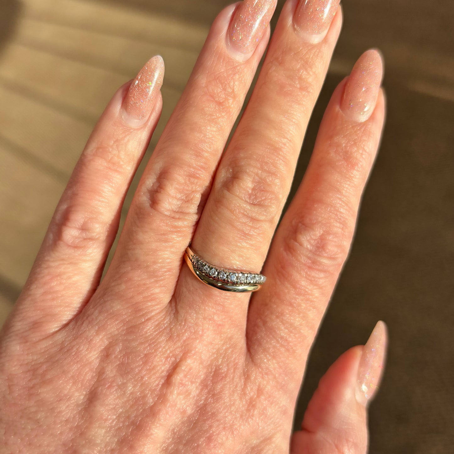 Diamond & Gold Wave Ring