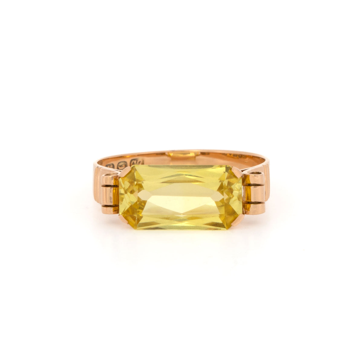 Yellow Gold Synthetic Yellow Sapphire Ring