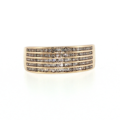 yellow gold diamond cigar band ring 1
